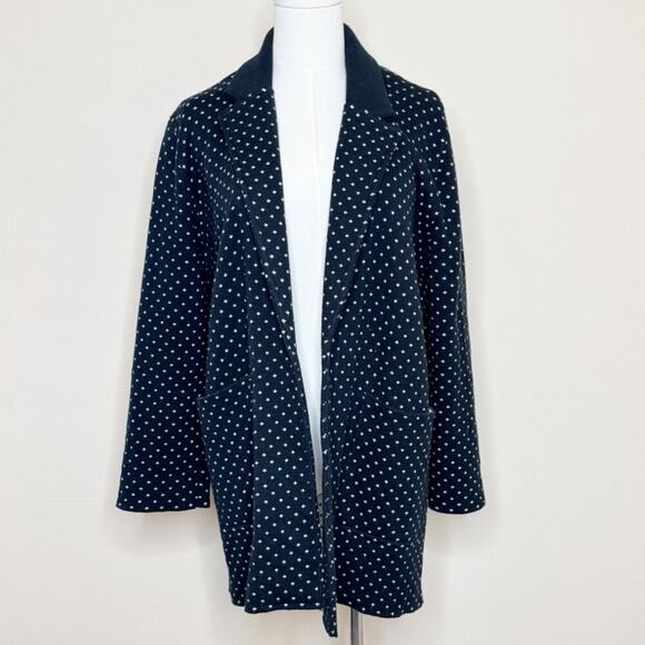 J. Crew 365 Sophie Open-front Polka dot Sweater Blazer in Navy/Ivory - Picture 16 of 16
